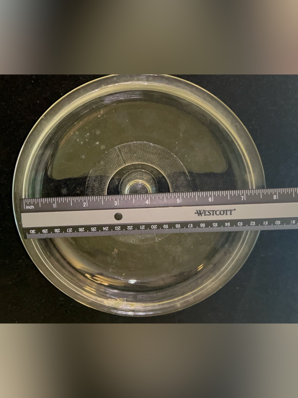 Vintage Glass Lid with Knob Top 8 inch diameter - Picture 7 of 7
